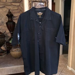 harley davidson black button down shirt